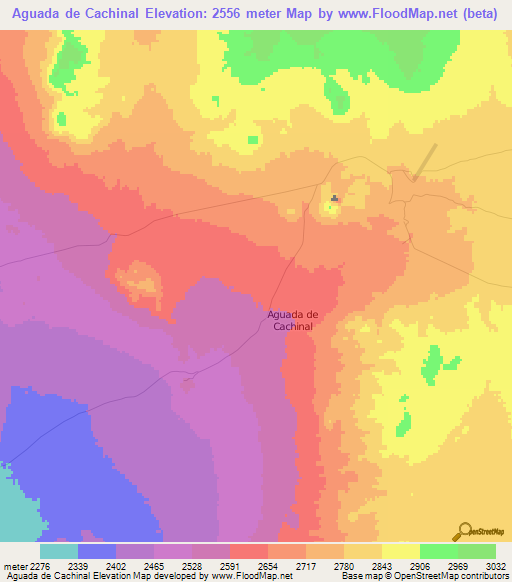 Aguada de Cachinal,Chile Elevation Map