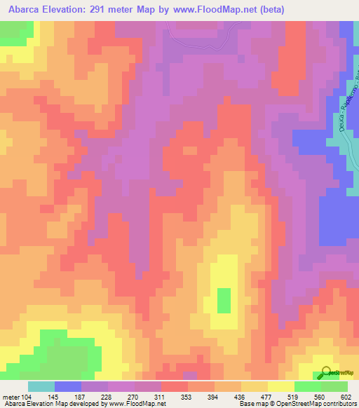 Abarca,Chile Elevation Map