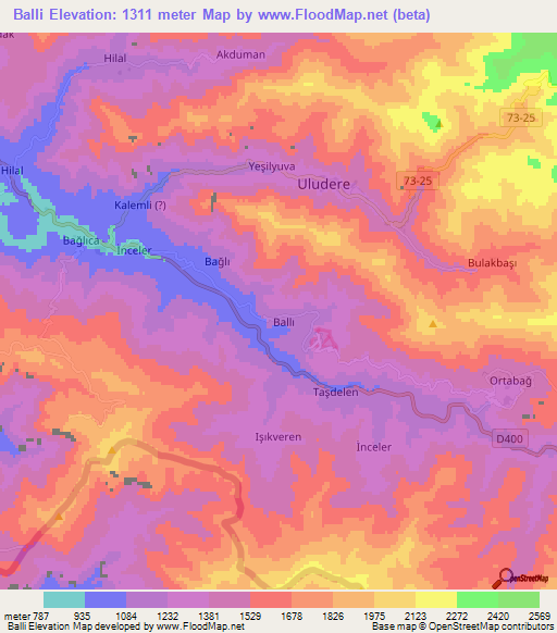 Balli,Turkey Elevation Map
