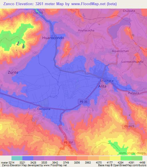 Zanco,Peru Elevation Map