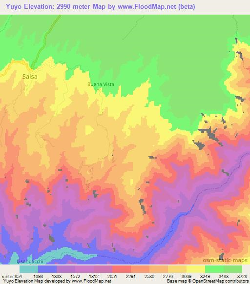 Yuyo,Peru Elevation Map