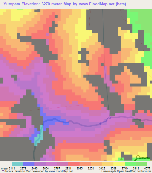 Yutopata,Peru Elevation Map