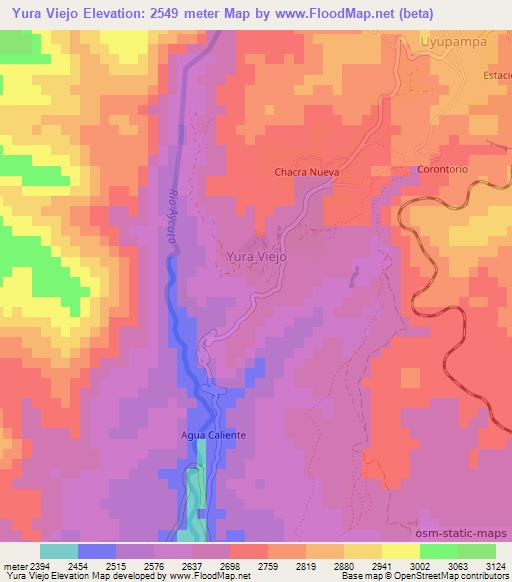 Yura Viejo,Peru Elevation Map