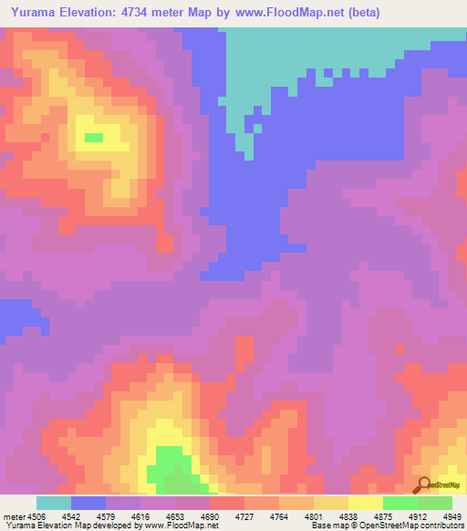 Yurama,Peru Elevation Map