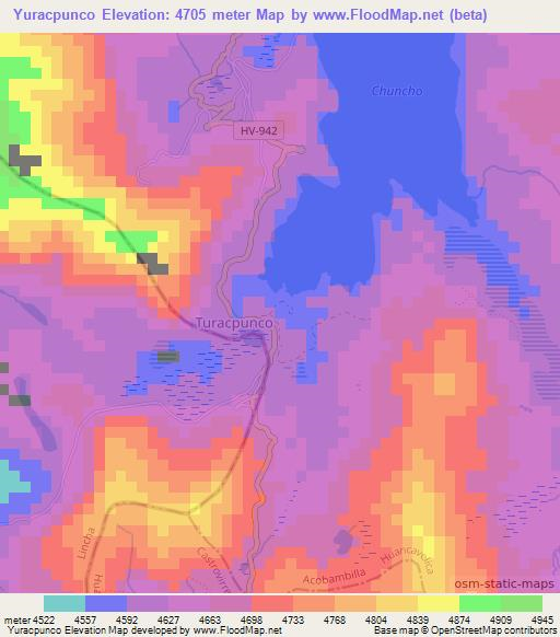 Yuracpunco,Peru Elevation Map