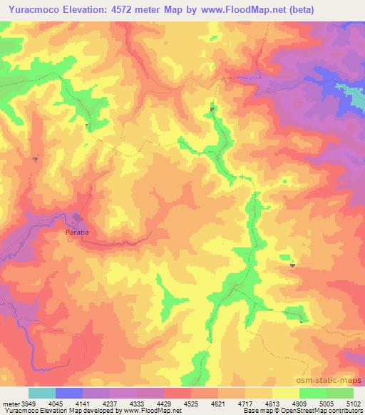 Yuracmoco,Peru Elevation Map