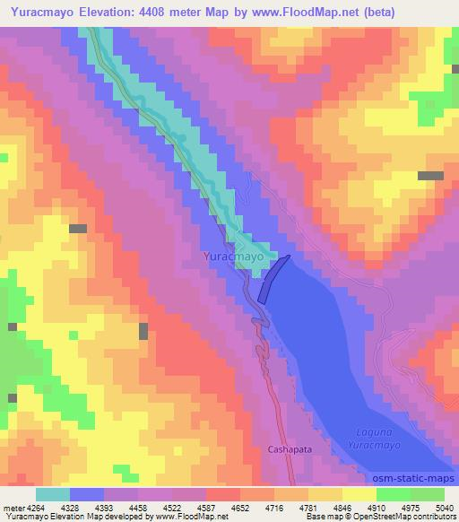 Yuracmayo,Peru Elevation Map
