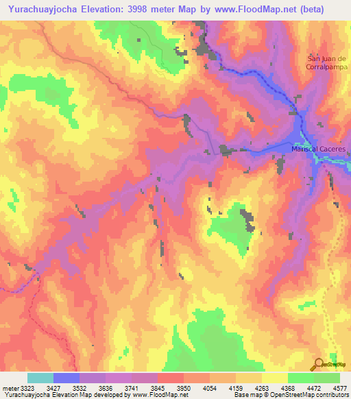 Yurachuayjocha,Peru Elevation Map