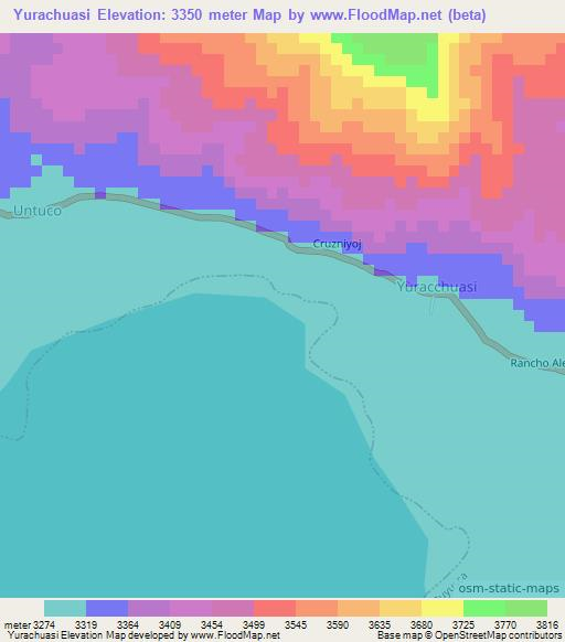 Yurachuasi,Peru Elevation Map