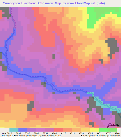Yuraccyacu,Peru Elevation Map
