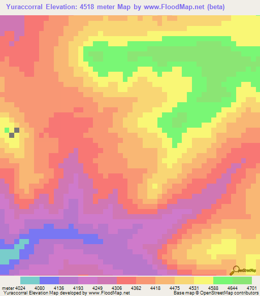 Yuraccorral,Peru Elevation Map