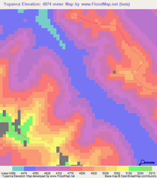 Yupanca,Peru Elevation Map