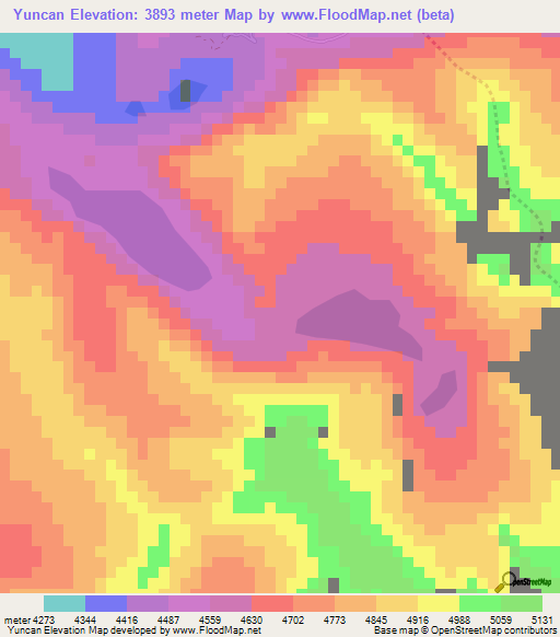 Yuncan,Peru Elevation Map