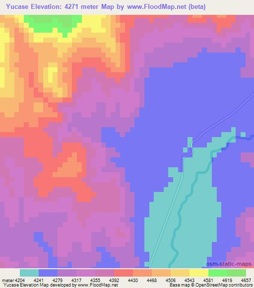 Yucase,Peru Elevation Map