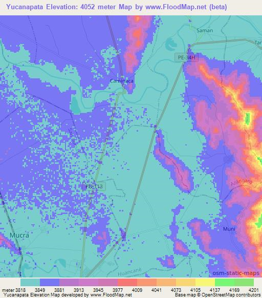 Yucanapata,Peru Elevation Map