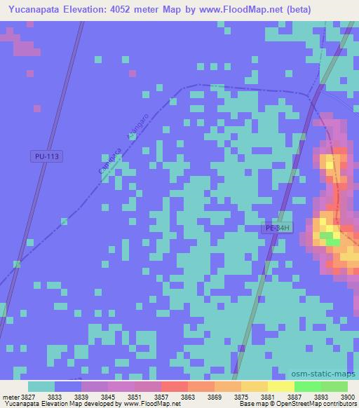 Yucanapata,Peru Elevation Map