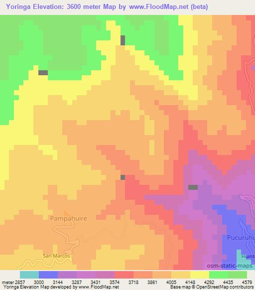 Yoringa,Peru Elevation Map