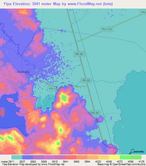Ylpa,Peru Elevation Map