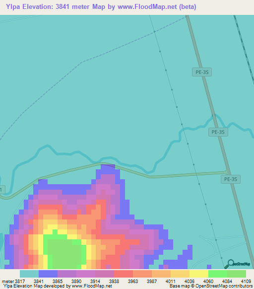 Ylpa,Peru Elevation Map