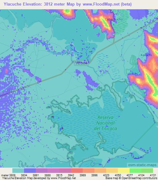 Ylacuche,Peru Elevation Map