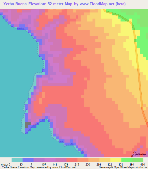 Yerba Buena,Peru Elevation Map