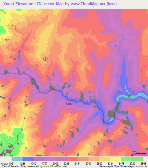 Yaupi,Peru Elevation Map
