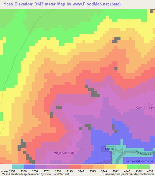 Yaso,Peru Elevation Map