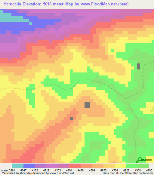 Yarucalla,Peru Elevation Map