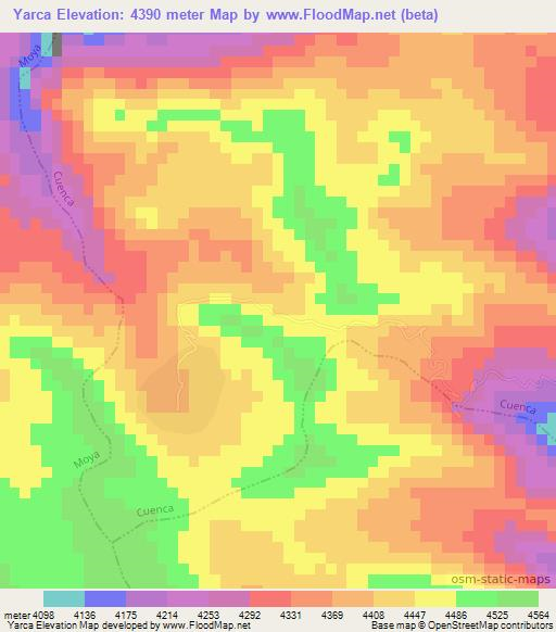 Yarca,Peru Elevation Map