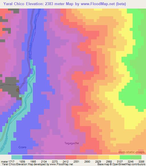 Yaral Chico,Peru Elevation Map