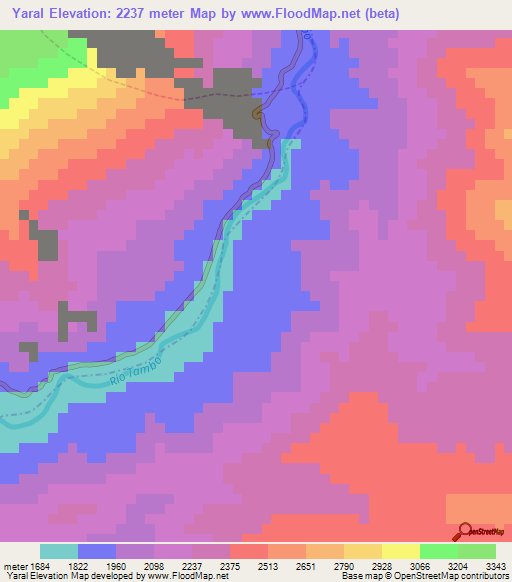 Yaral,Peru Elevation Map