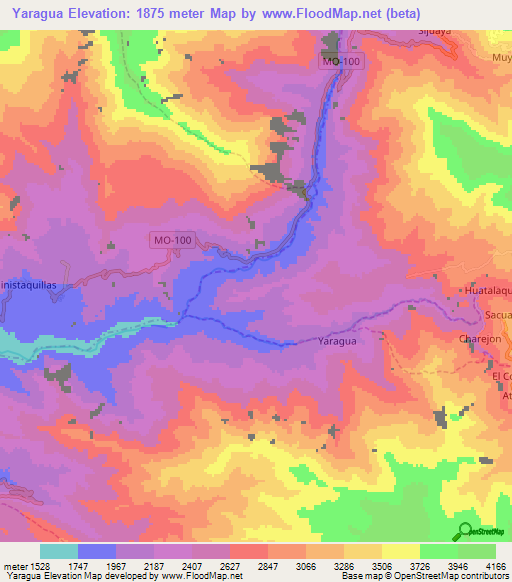 Yaragua,Peru Elevation Map