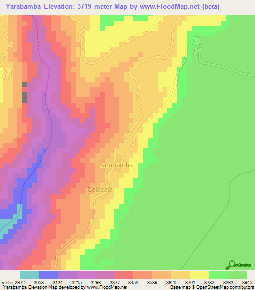 Yarabamba,Peru Elevation Map