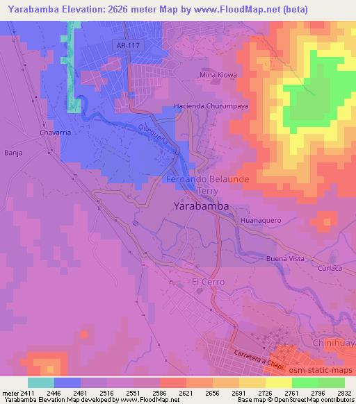 Yarabamba,Peru Elevation Map