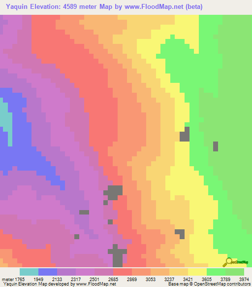 Yaquin,Peru Elevation Map