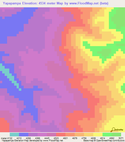 Yapapampa,Peru Elevation Map