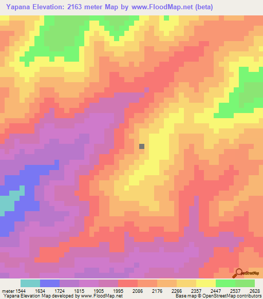 Yapana,Peru Elevation Map