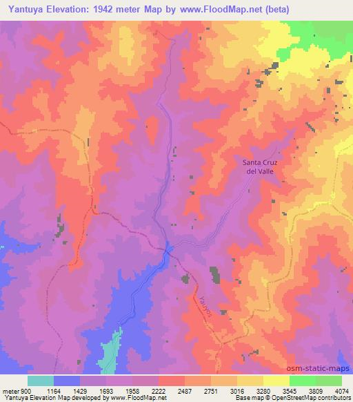 Yantuya,Peru Elevation Map