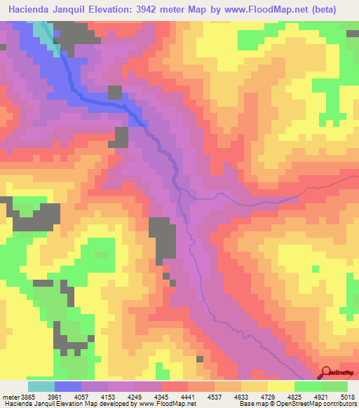 Hacienda Janquil,Peru Elevation Map