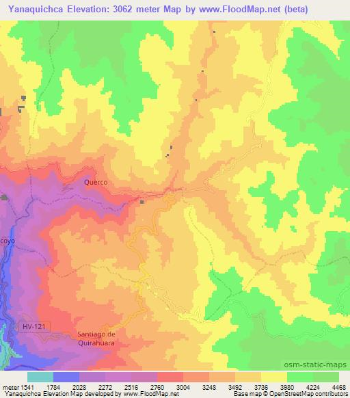 Yanaquichca,Peru Elevation Map