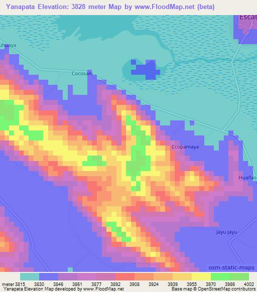 Yanapata,Peru Elevation Map