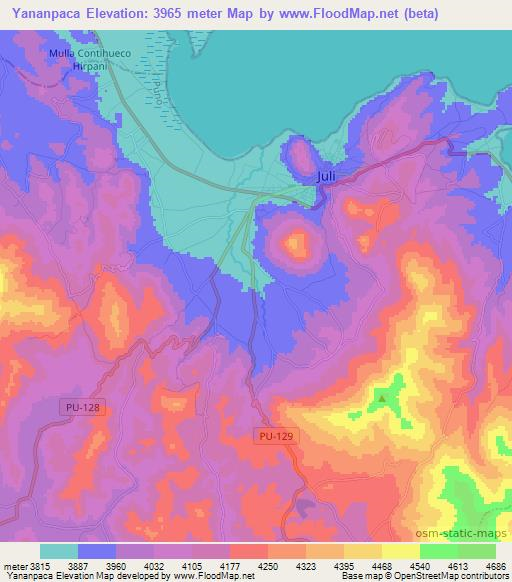 Yananpaca,Peru Elevation Map