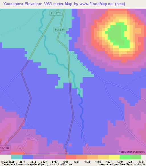 Yananpaca,Peru Elevation Map