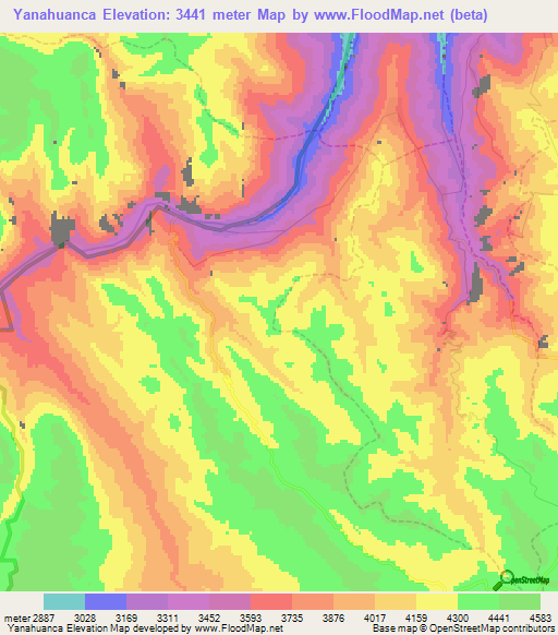 Yanahuanca,Peru Elevation Map