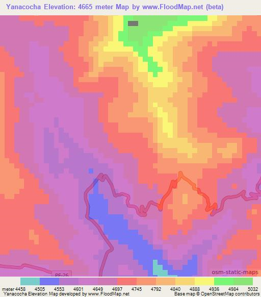 Yanacocha,Peru Elevation Map