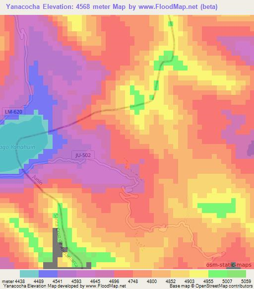 Yanacocha,Peru Elevation Map