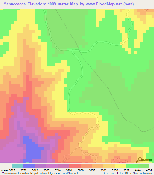 Yanaccacca,Peru Elevation Map