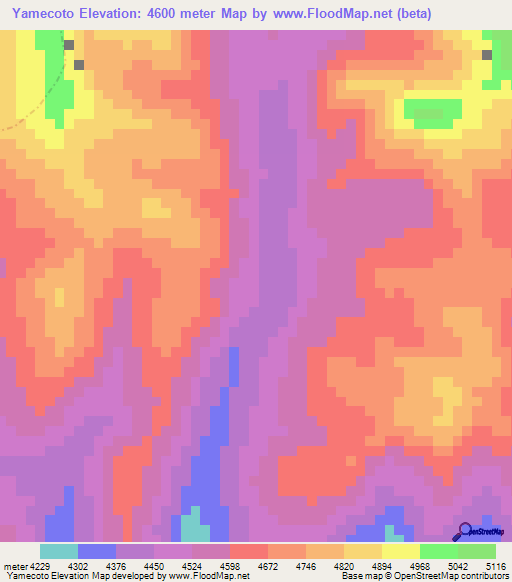 Yamecoto,Peru Elevation Map