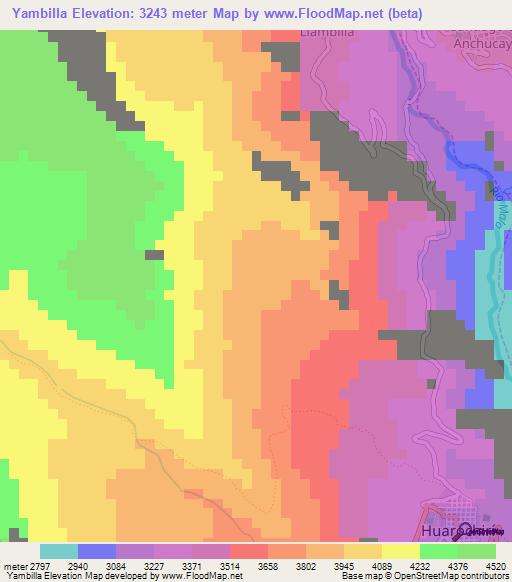 Yambilla,Peru Elevation Map