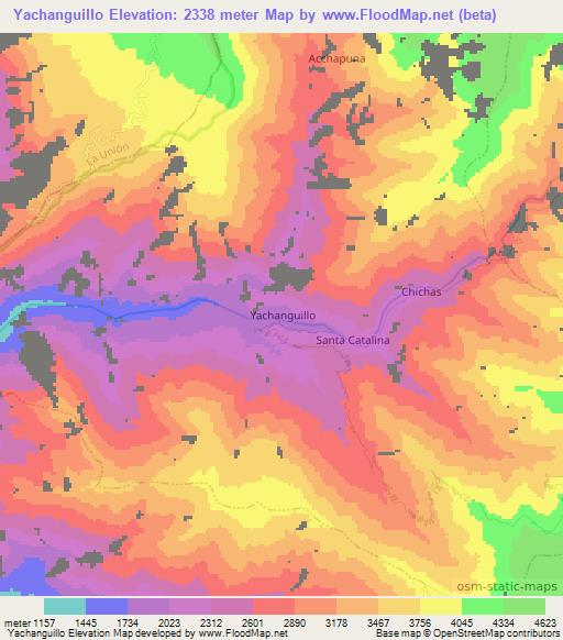 Yachanguillo,Peru Elevation Map